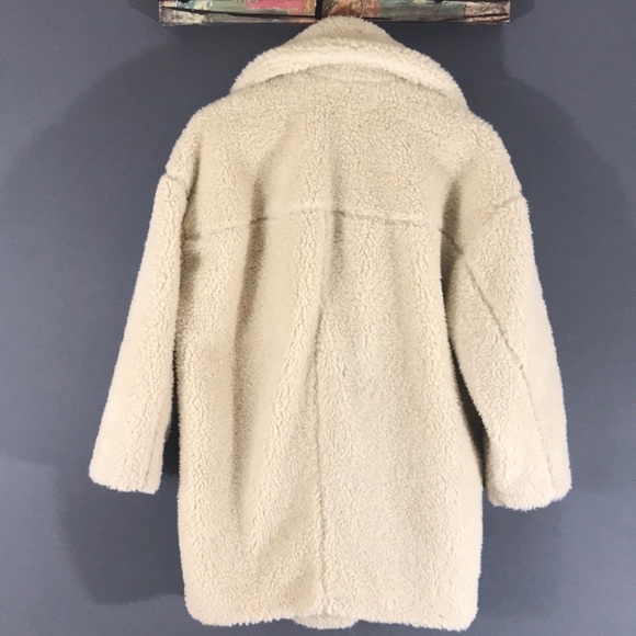 TopShop petite borg Cocoon Coat Jacket cream color - Picture 2 of 7